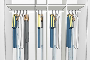 Fritstående garderobeskabe med skydelåger i faste mål Fritstående garderobeskabe med skydelåger i faste mål